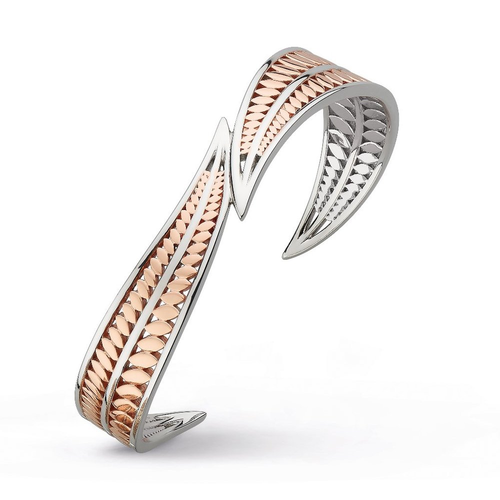 Kit Heath Blush Leaf Sterling Silver Cuff